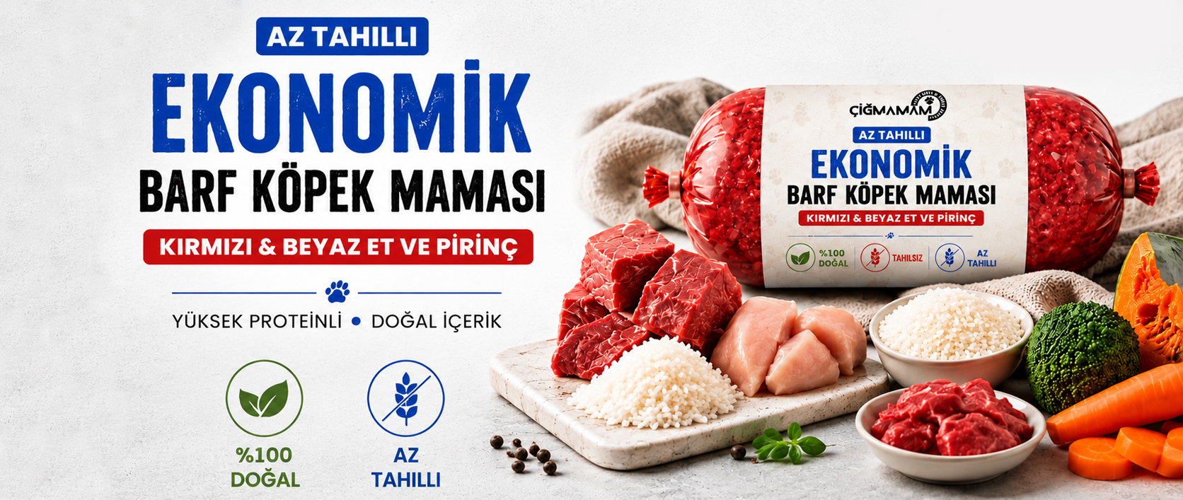 Ekonomik / Az Tahıllı BARF Köpek Maması