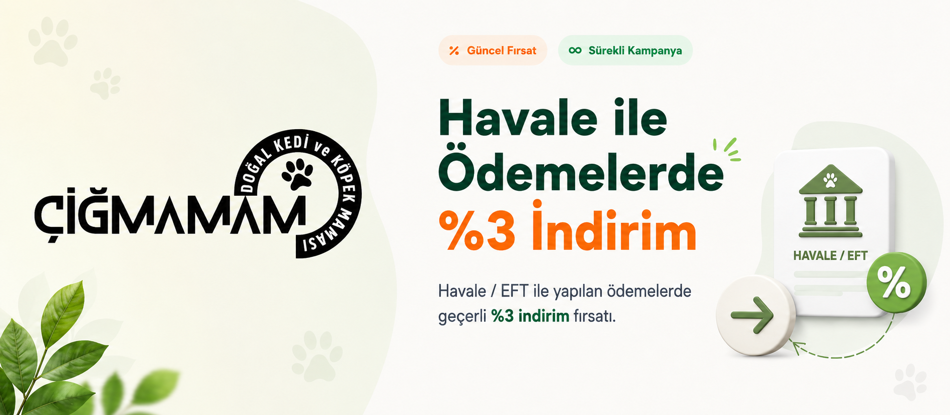 Havale ile Ödemelerde İndirim