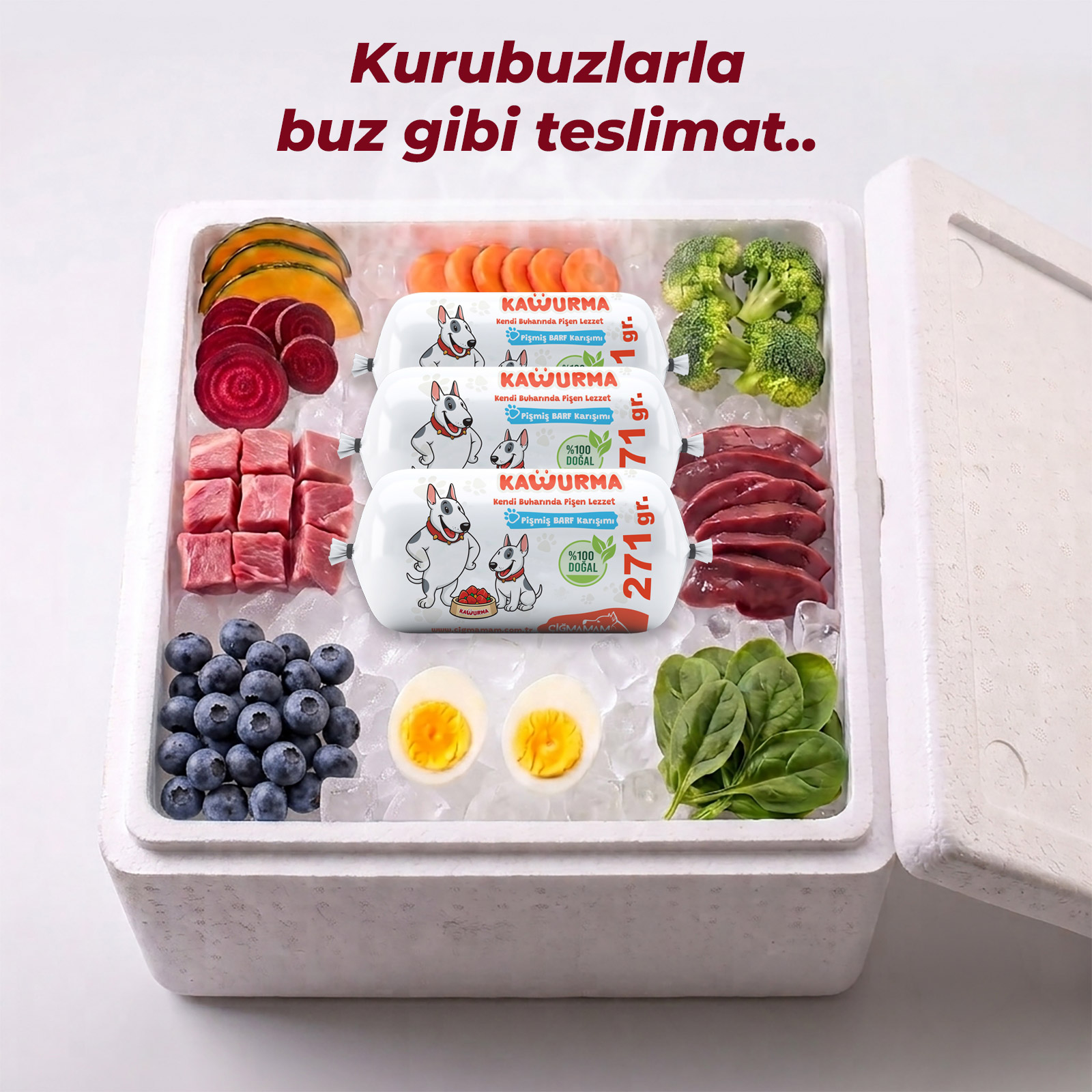 Çiğmamam Kavurma 12.400 Gr - 271 Gr'lık - Pişmiş BARF 