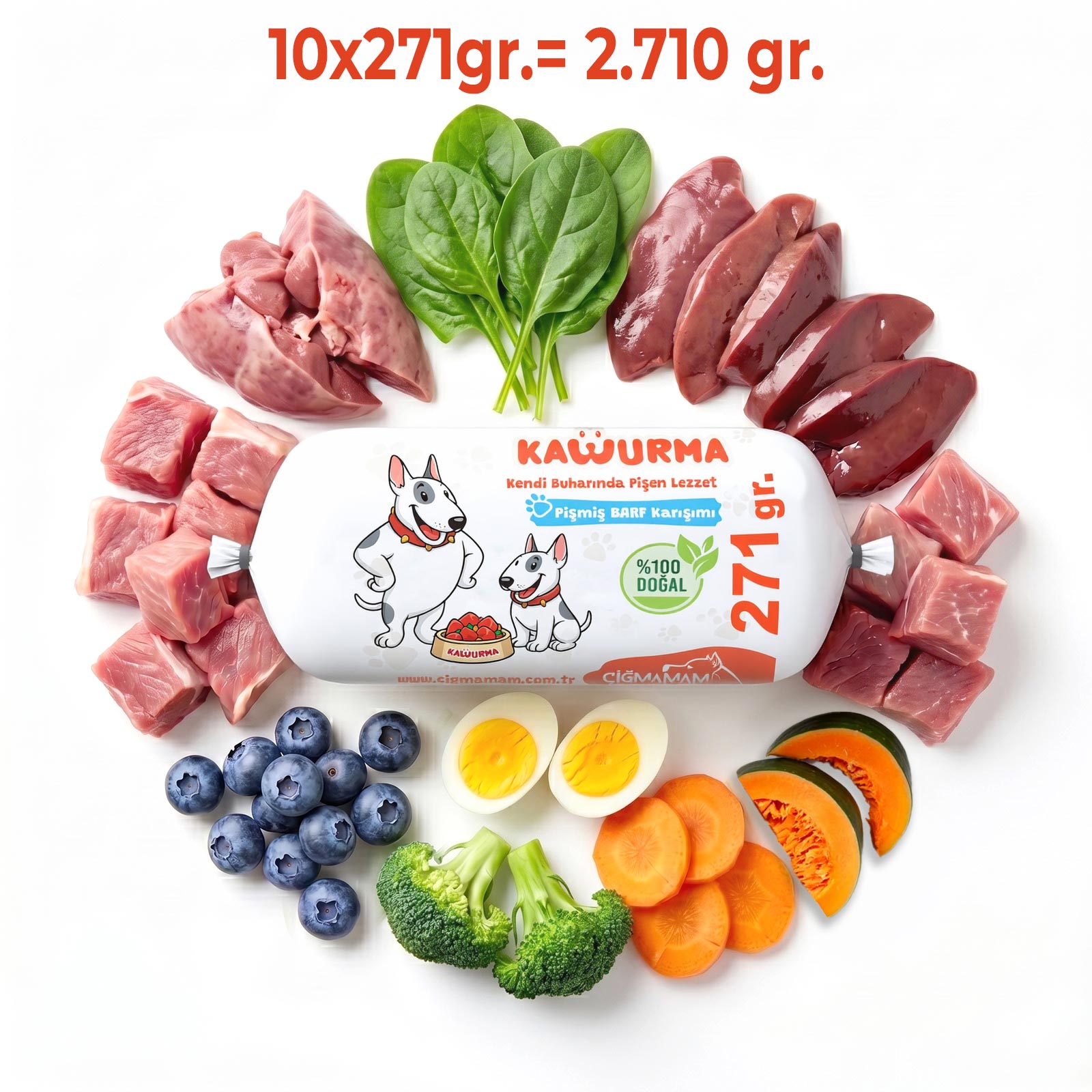 Çiğmamam - Çiğmamam Kavurma 2.710 Gr 271 Gr'lık - Pişmiş BARF