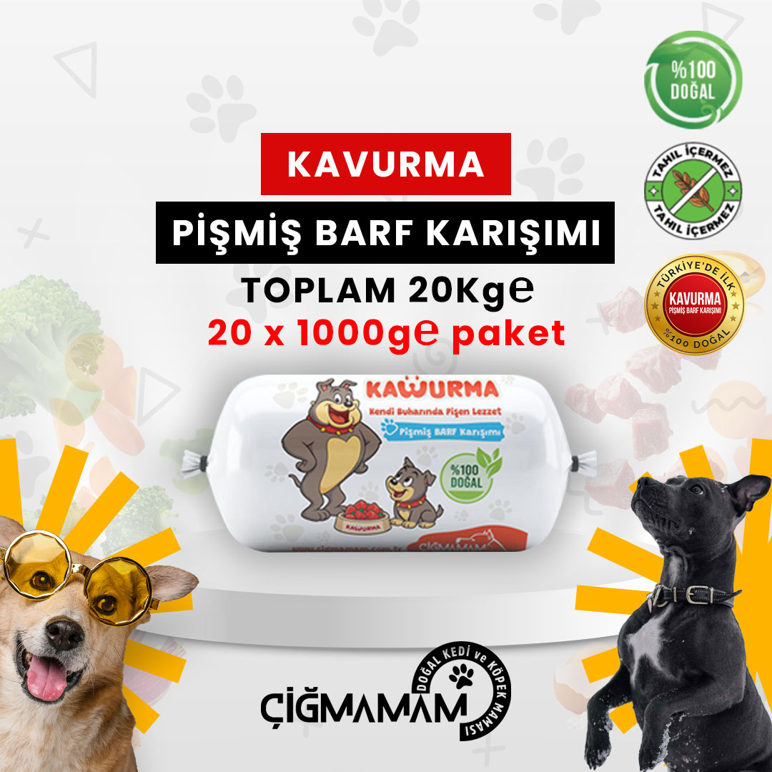 Çiğmamam Kavurma 20 Kg 1000 Gr'lık - Pişmiş BARF - Türkiyede İLK
