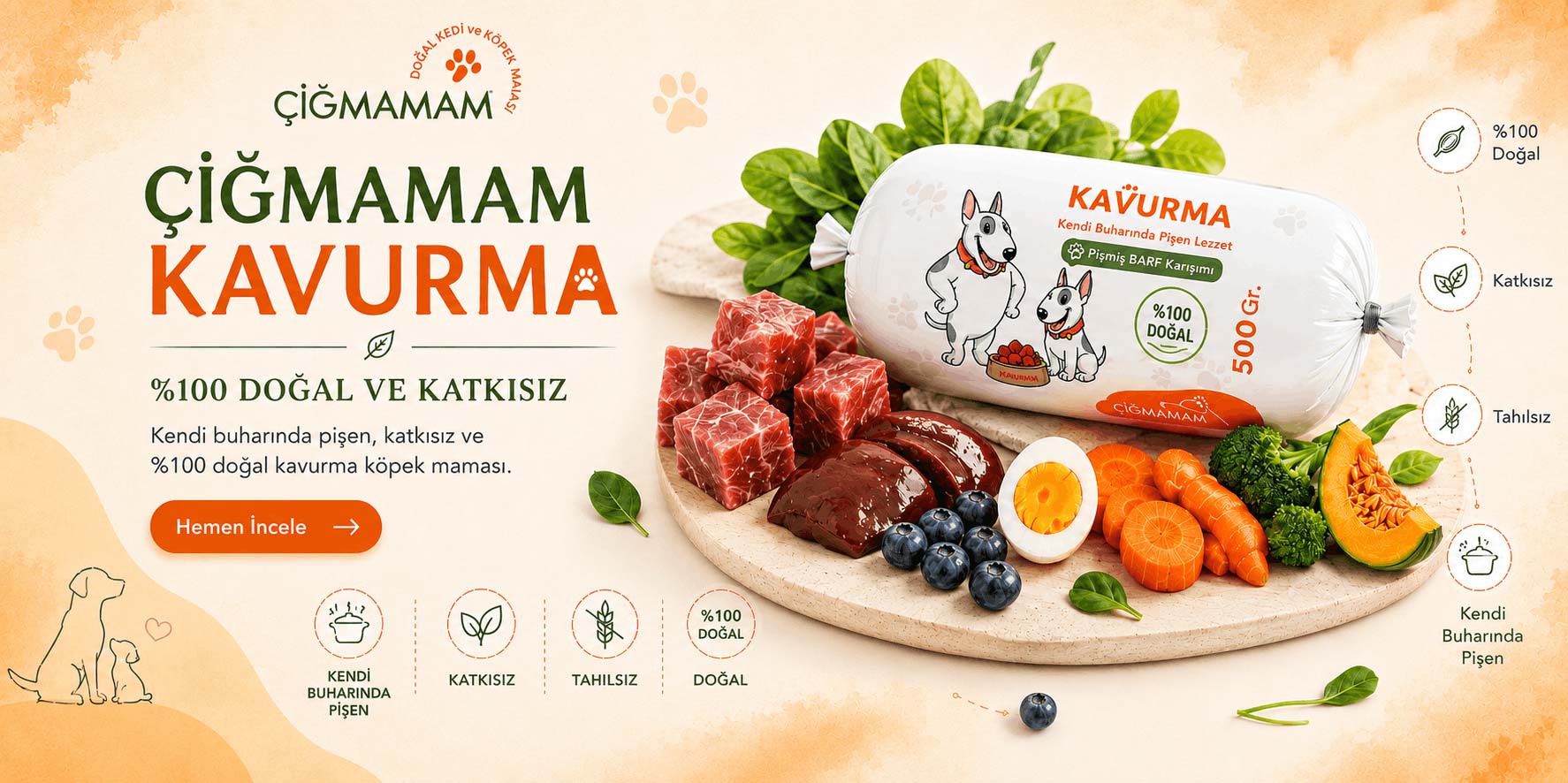 Çiğmamam Barf Kedi ve Köpek Maması Slider